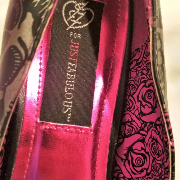 Iron Fist Pink Grey Black Fetish Heels Peep Toe 7 - Picture 10 of 15